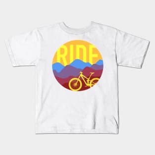 Ride MTB - Mountain Bike Vintage Colors Kids T-Shirt